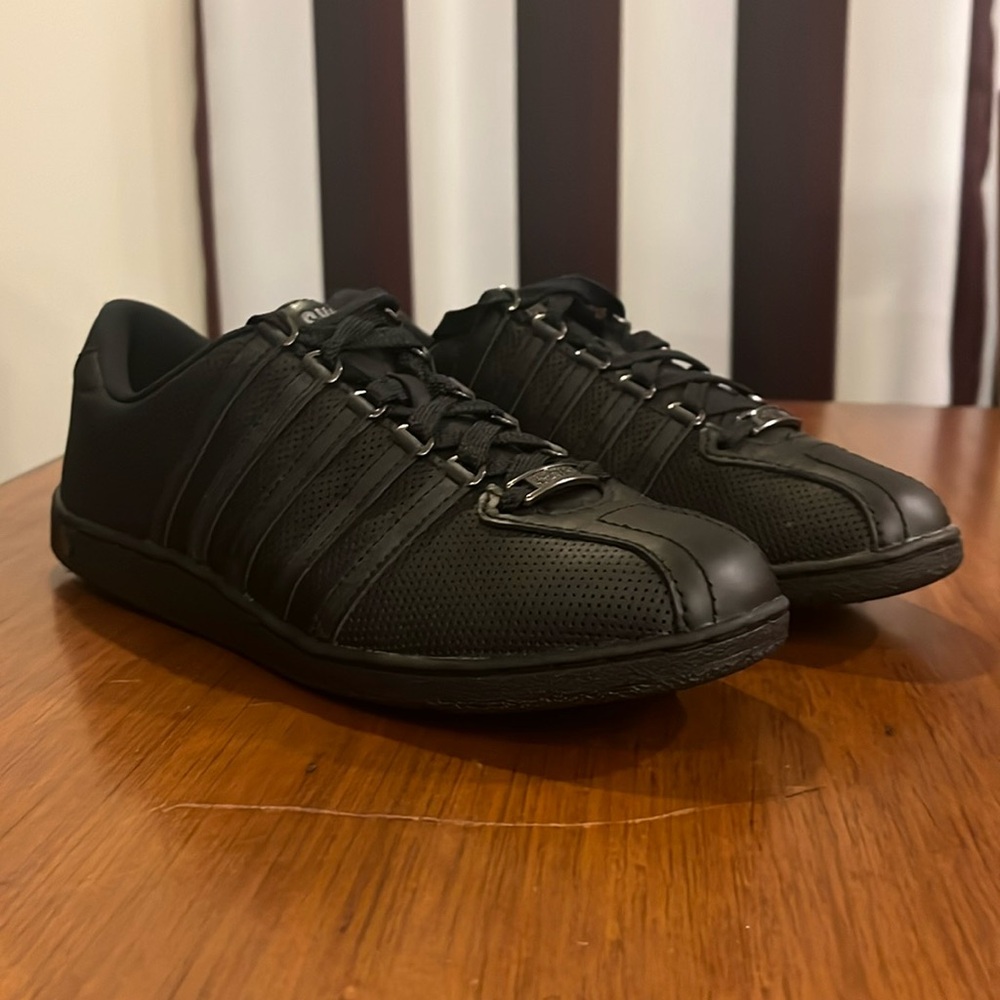 K Swiss Locarno Low Shoes Sneakers black perfed Leather Vintage Women’s Size 9